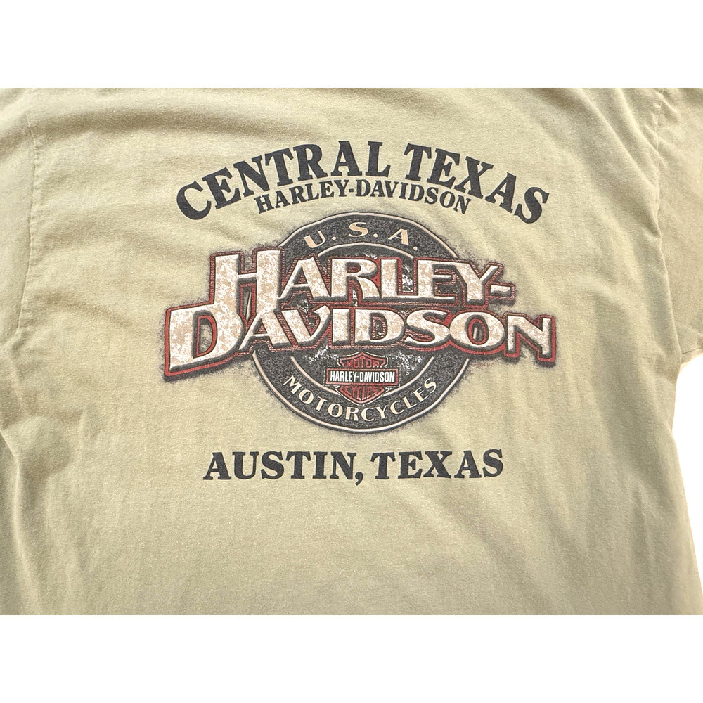 Harley-Davidson Shirt Mens Large Sage Green H-D 101 Central Texas, Austin Texas - Picture 6 of 6